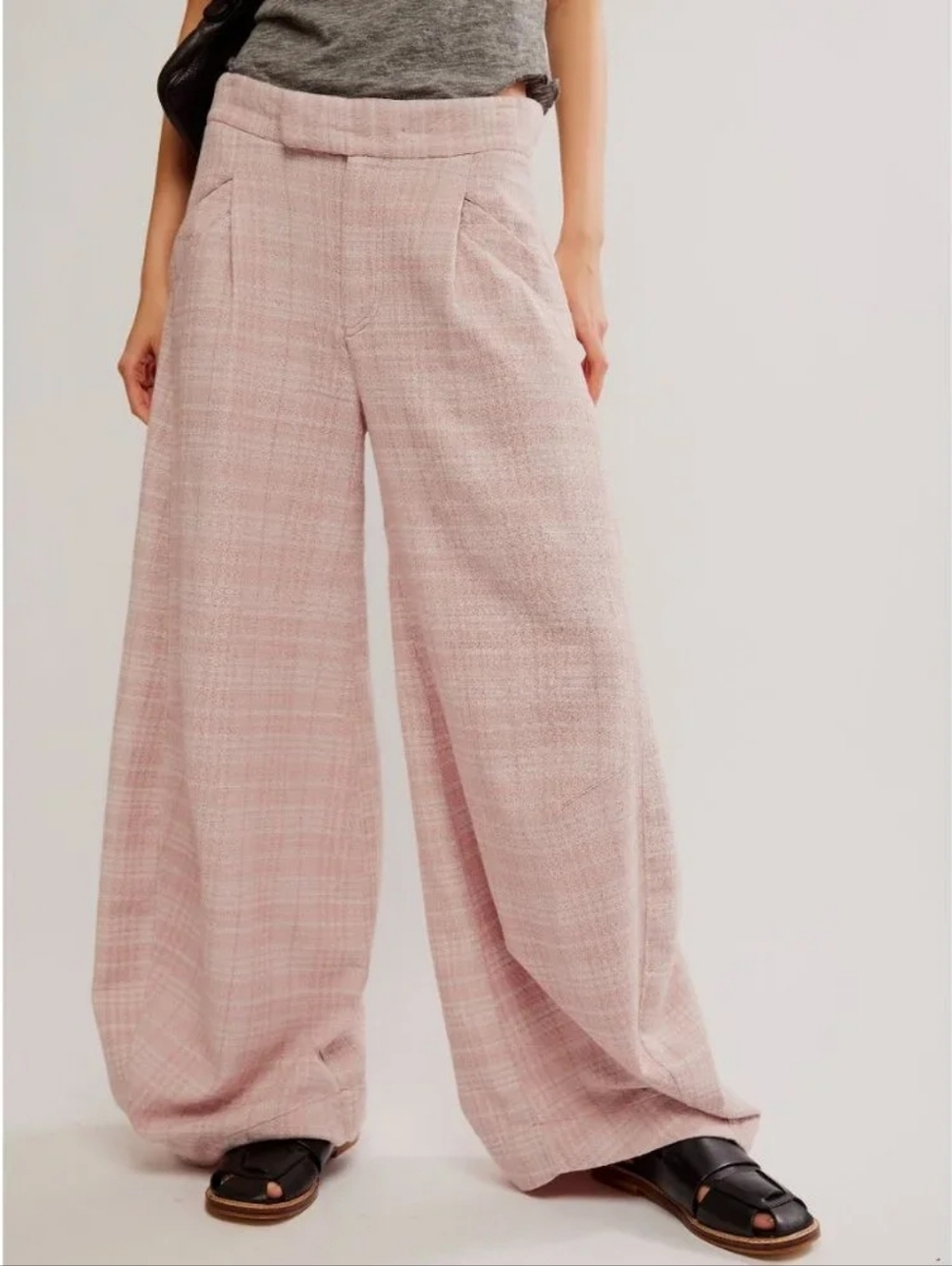 Free People Tegan Barrel Leg Trouser Pants Sz 4 Soft Pink Mauve